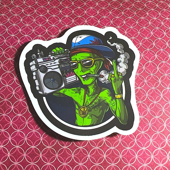 Americanized Alien ET EBE Traveler Star Person Space People Single Decor Sticker - Picture 1 of 3